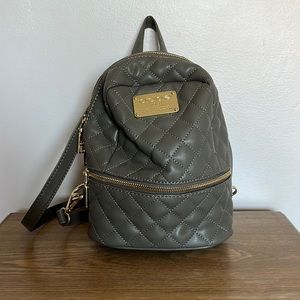 bebe mini gray leather backpack